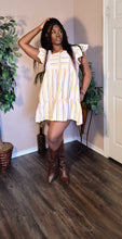 Load image into Gallery viewer, Striped ruffle sleeve dress
