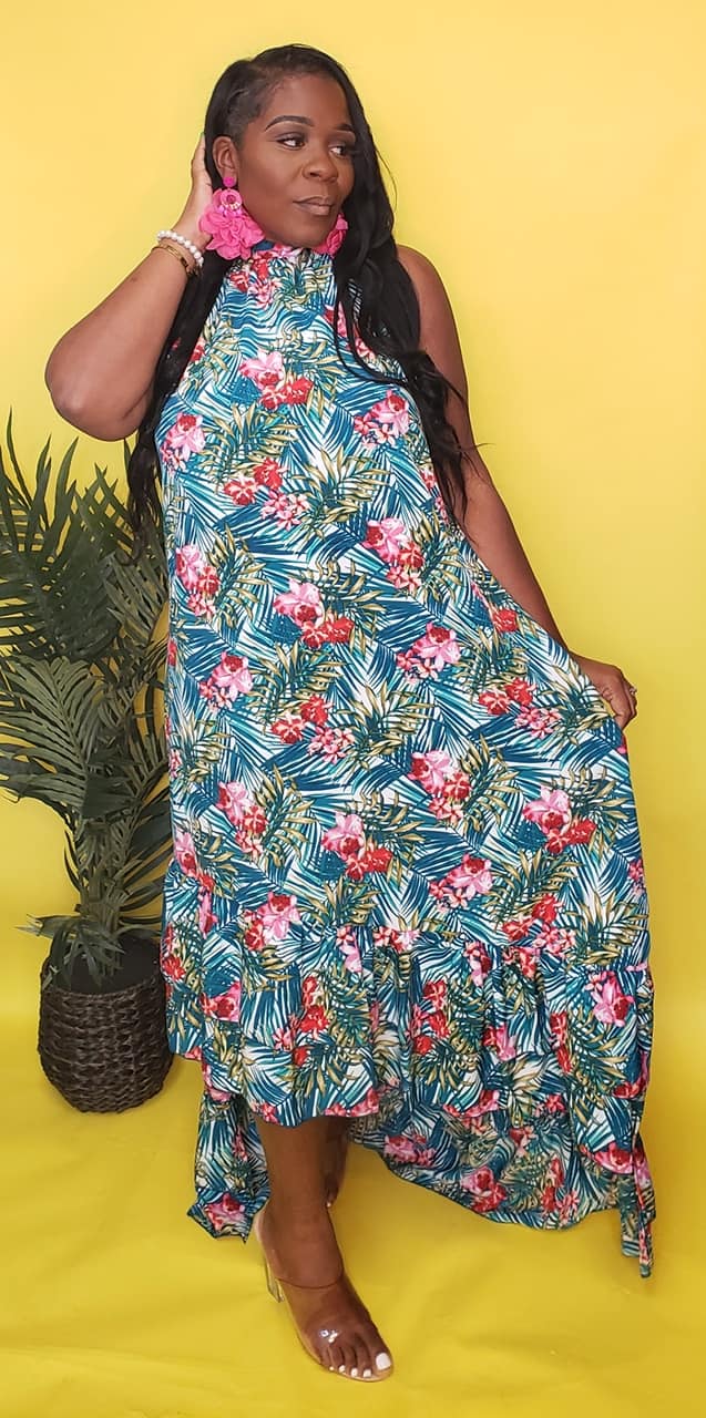 Casa mia Dress Tropical Print